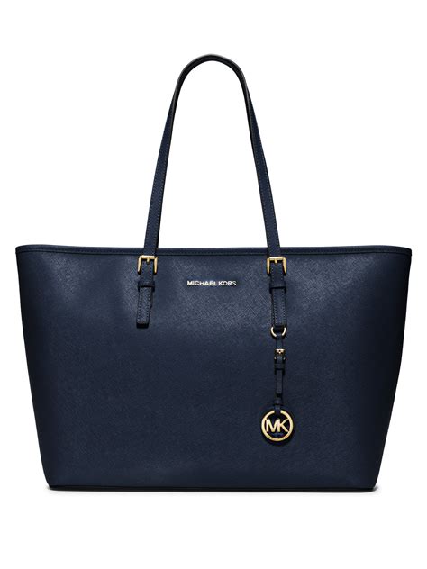 michael kors jet set medium tote navy|michael kors saffiano large tote.